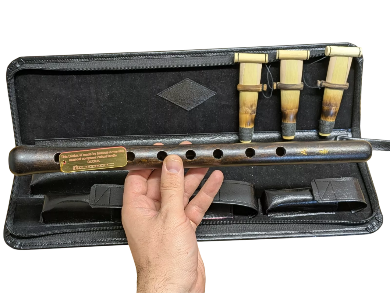 DUDUK Professional Armenian, Key A, Apricot Wood, Professional 3 Reeds, Leather Case, Playing Instruction