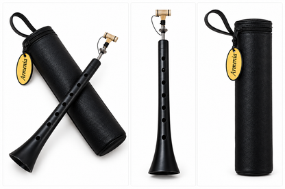 Professional ZURNA Woodwind instrument and Reed and Case, Apricot Wood, Professional Reed, Leather Case