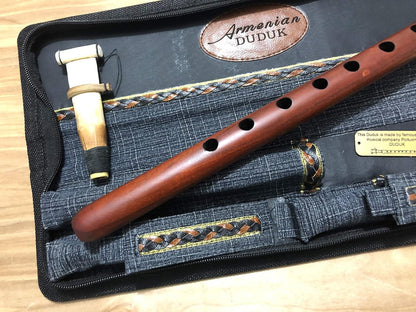 DUDUK Professional Armenian, Key A, Apricot Wood, Professional 2 Reeds, Jeans and Leather Case, Playing Instruction, For Duduk Players