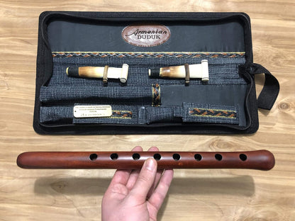 DUDUK Professional Armenian, Key A, Apricot Wood, Professional 2 Reeds, Jeans and Leather Case, Playing Instruction, For Duduk Players