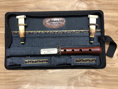 DUDUK Professional Armenian, Key A, Apricot Wood, Professional 2 Reeds, Jeans and Leather Case, Playing Instruction, For Duduk Players