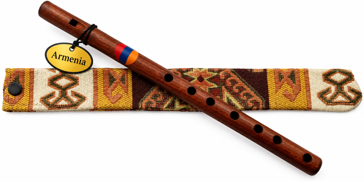 Armenian Flute, Apricot Wood, Taraz Case, Armenian Gift, Handmade Flute
