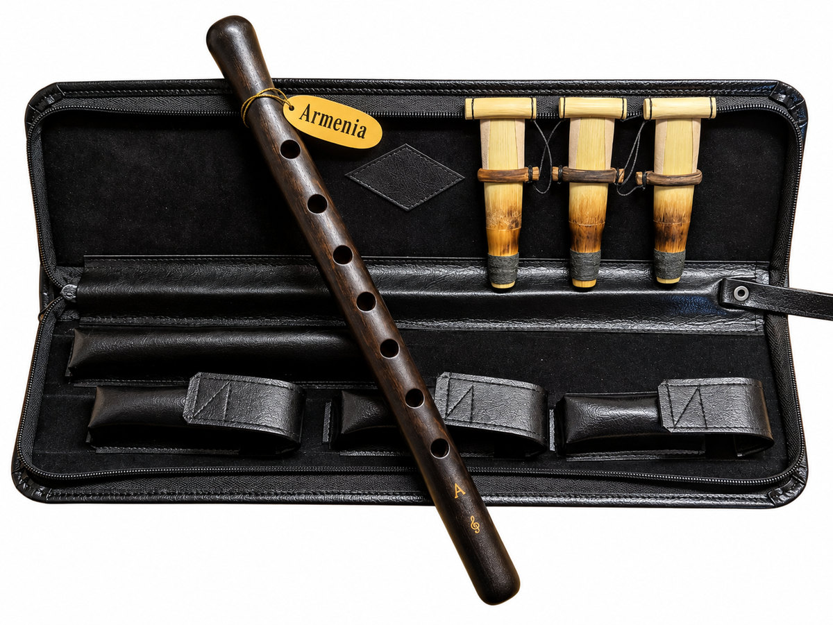 DUDUK Professional Armenian, Key A, Apricot Wood, Professional 3 Reeds, Leather Case, Playing Instruction