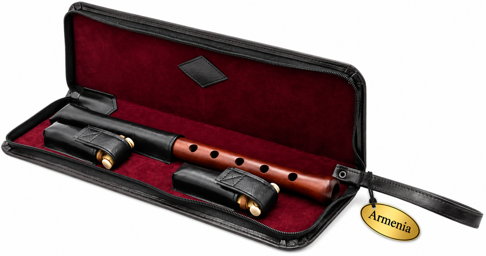Professional Armenian DUDUK Key A Apricot Wood Oboe Balaban Woodwind Instrument, Leather Case and Professional 2 Reeds and Playing Instructions, Apricot Wooden Duduk, Flute