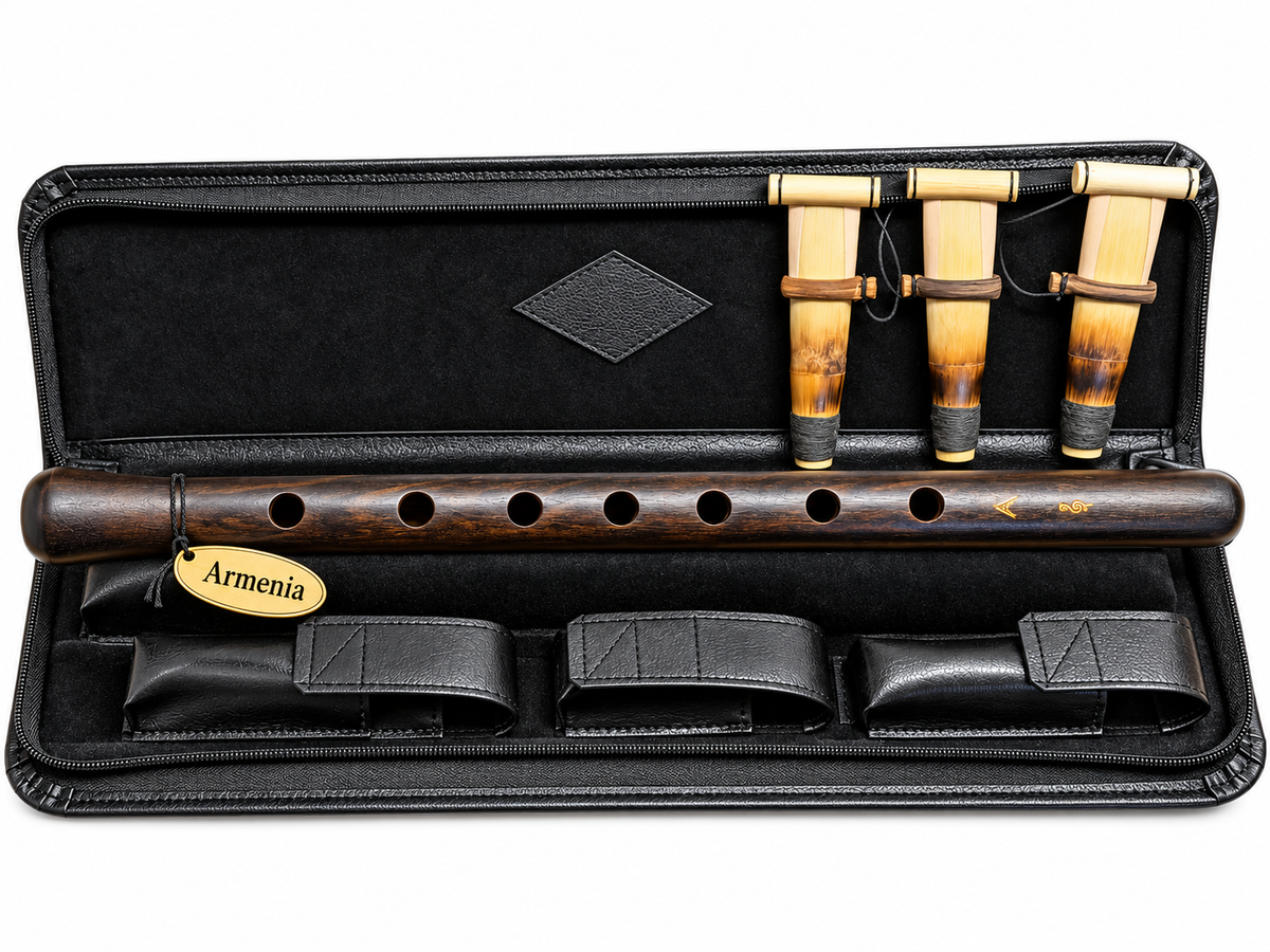 DUDUK Professional Armenian, Key A, Apricot Wood, Professional 3 Reeds, Leather Case, Playing Instruction