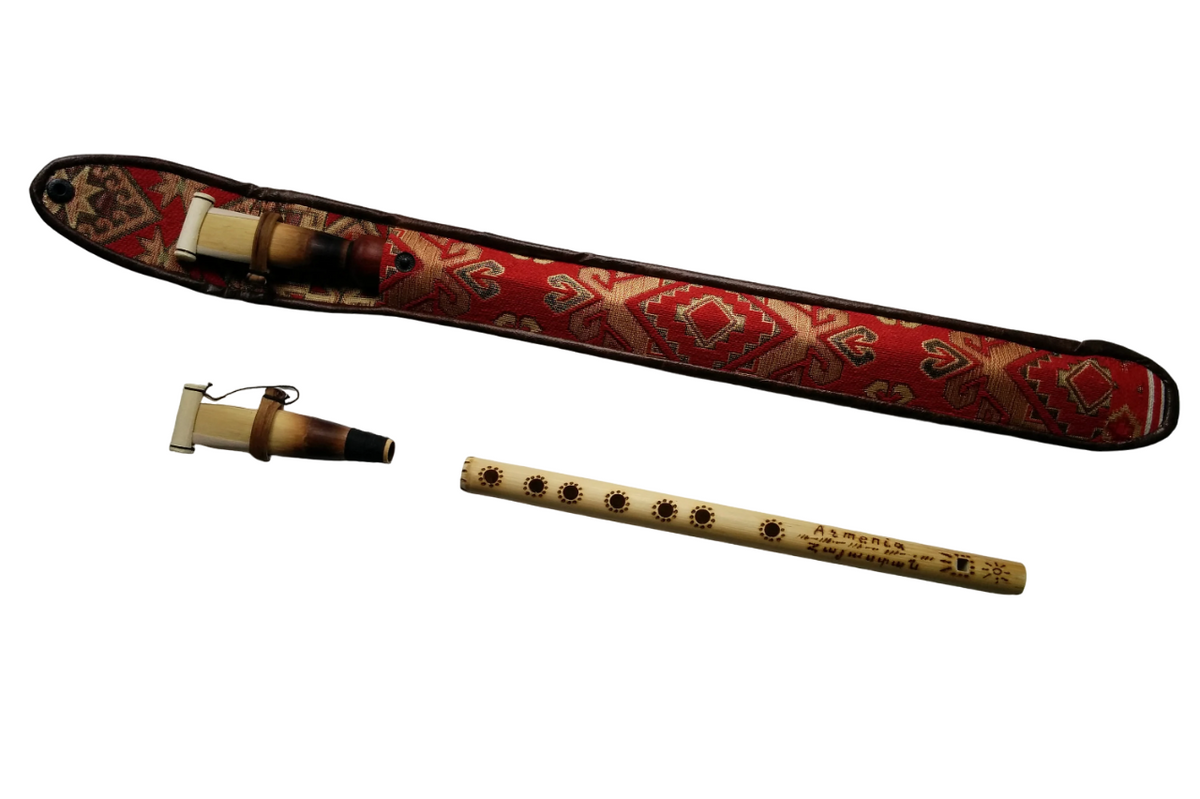 Armenian Duduk, 2 Professional Reeds, Apricot Wooden Duduk, National Taraz Case, Playing Instruction and Gift Flute